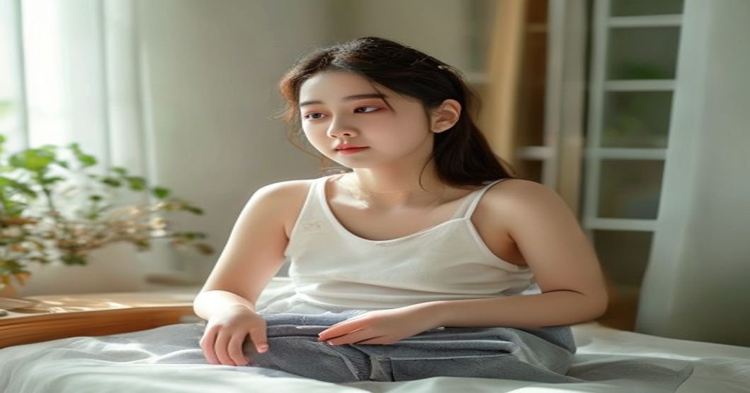 신생아 여름옷을 고르는 엄마가 얇은 면 소재를 확인하는 장면